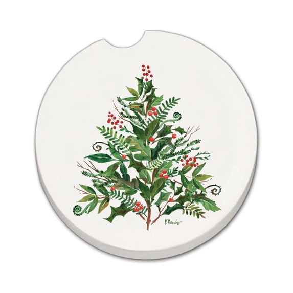 Thirstystone "Peppermint Tree" Single Coaster for Vehicle Cup Holder