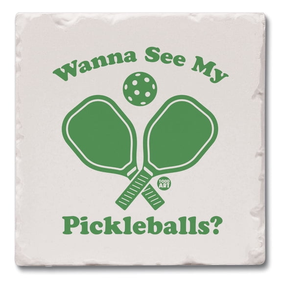 Thirstystone Pickleballs Single Tumbled Tile Coaster Create Your Own Set