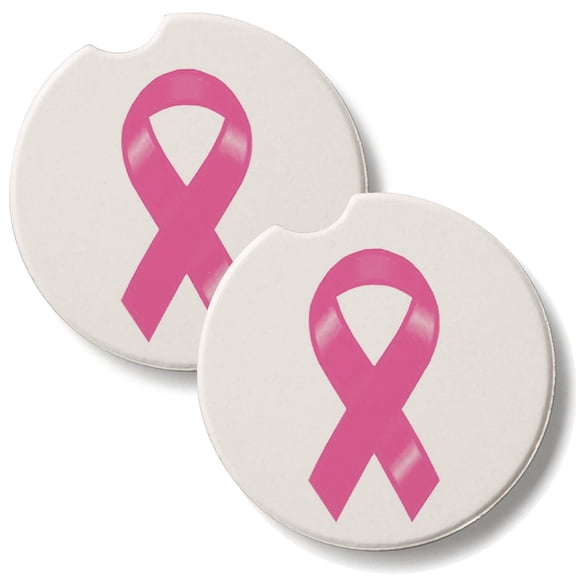 Thirstystone Pink Ribbon-Breast Cancer 2 Pack Absorbent Car Coasters