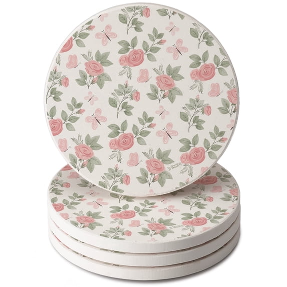 Thirstystone Pretty Coquette 4-Pack Round Stone Coasters