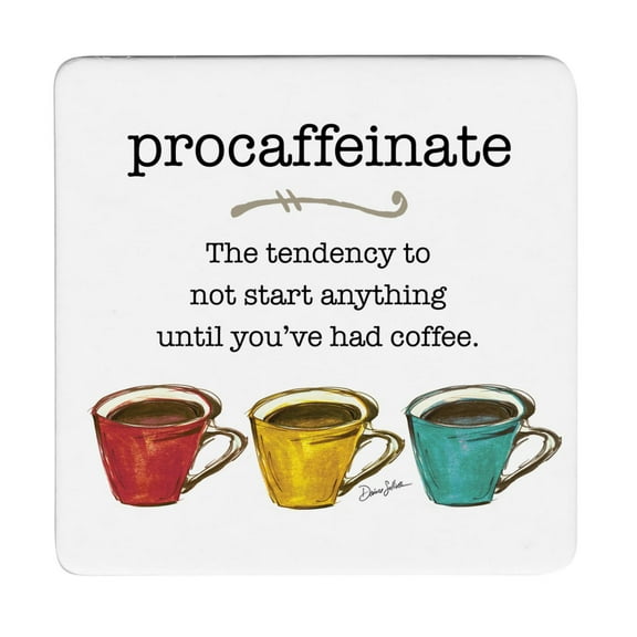 Thirstystone "Pro-caffeinate" 12-Pack Cork Back Paper Bar Coasters