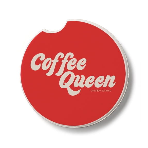Thirstystone Queen of Coffee Single Round Stone Car Coaster