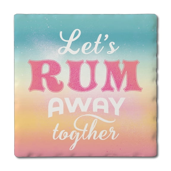 Thirstystone "Rum Away" Single Tumbled Tile Coaster