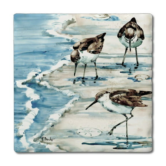 Thirstystone "Sandpipers" 4-Pack Tumbled Tile Coasters
