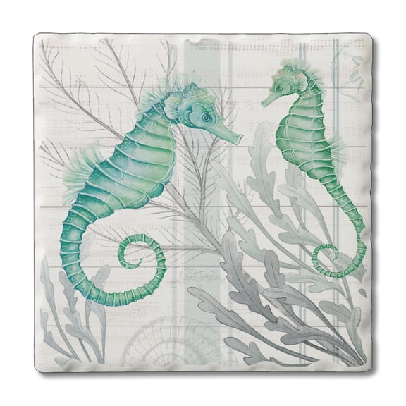 Thirstystone Seahorses Single Tumbled Tile Coaster Create Your Own Set