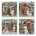 thumbnail image 1 of Thirstystone "Snowman's Farmhouse" 4-Pack  Tumbled Tile Coasters, 1 of 7