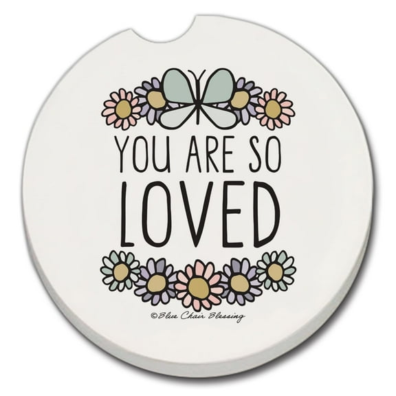 Thirstystone "So Loved" Single Absorbent Coaster for Vehicle Cup Holder