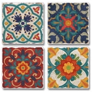 Thirstystone Spanish Villa 4-Pack Assorted Tumbled Tile Coasters