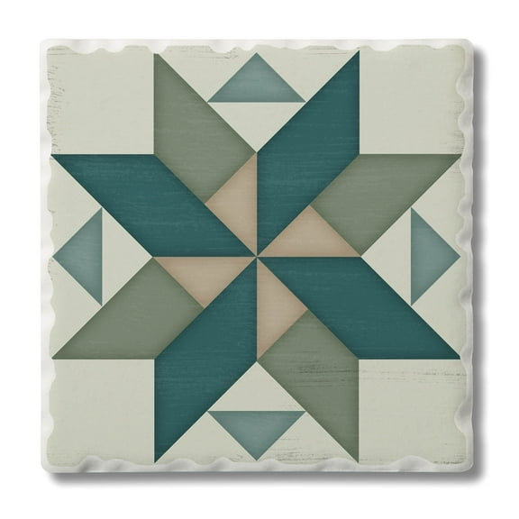 Thirstystone "Spinning Pinwheel" Quilt Design Tumbled Tile Coaster
