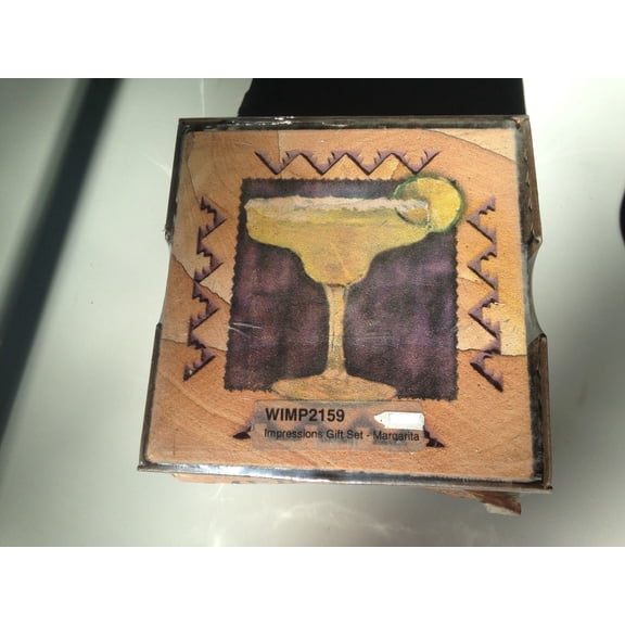 Thirstystone Square Diamond Metal Holder-Brown Sandstone Coasters Set
