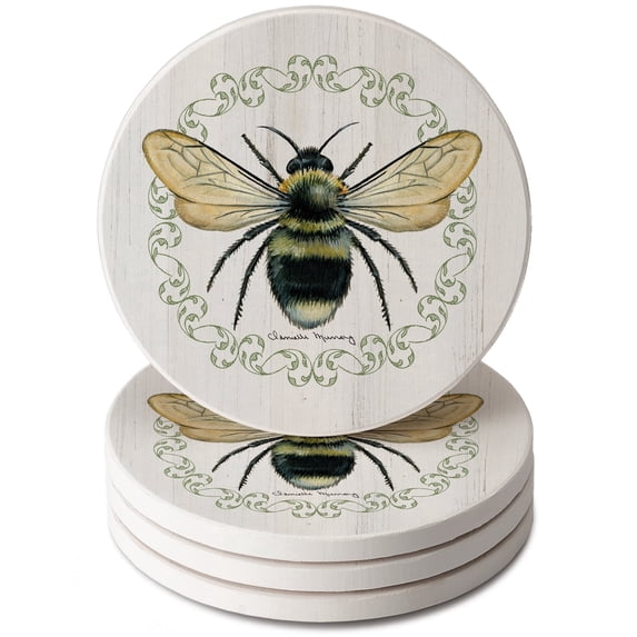 Thirstystone Summer Buzz 4-Pack Round Absorbent Stone Coasters