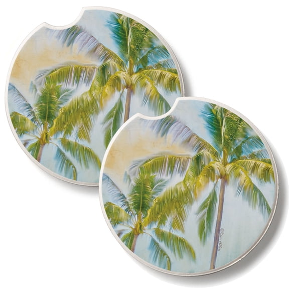 Thirstystone Sunset Palms 2 Pack Absorbent Car Coasters