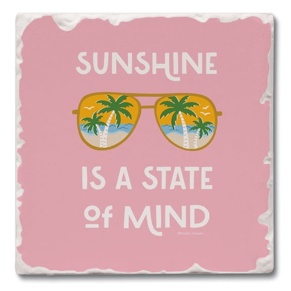 Thirstystone Sunshine Mind Single Tumbled Tile Stone Coaster Create Your Own Set