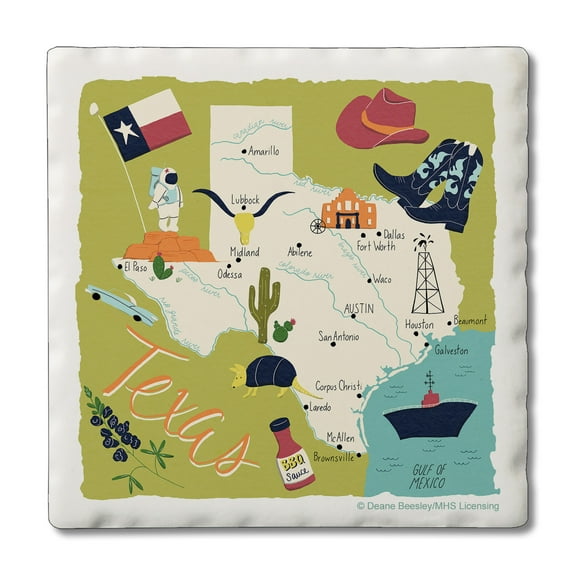 Thirstystone "Texas Home" 4-Pack Tumbled Tile Coasters