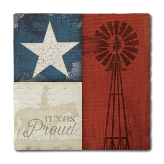Thirstystone "Texas Proud" 4-Pack Tumbled Tile Coasters