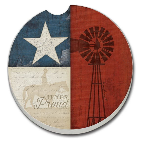 Thirstystone "Texas Proud" Single Stone Car Coaster