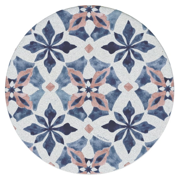 Thirstystone Watercolor Tile Pattern Single Round Natural Sandstone Coaster Create Your Own Set