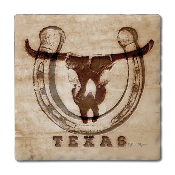 Thirstystone Western Skull Tumbled Tile Coaster 4-Pack