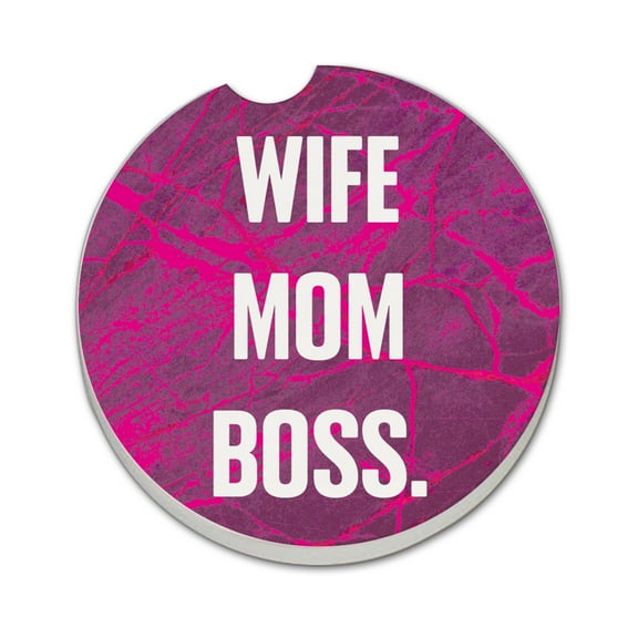 Thirstystone "Wife Mom Boss" Single Absorbent Stone Car Coaster