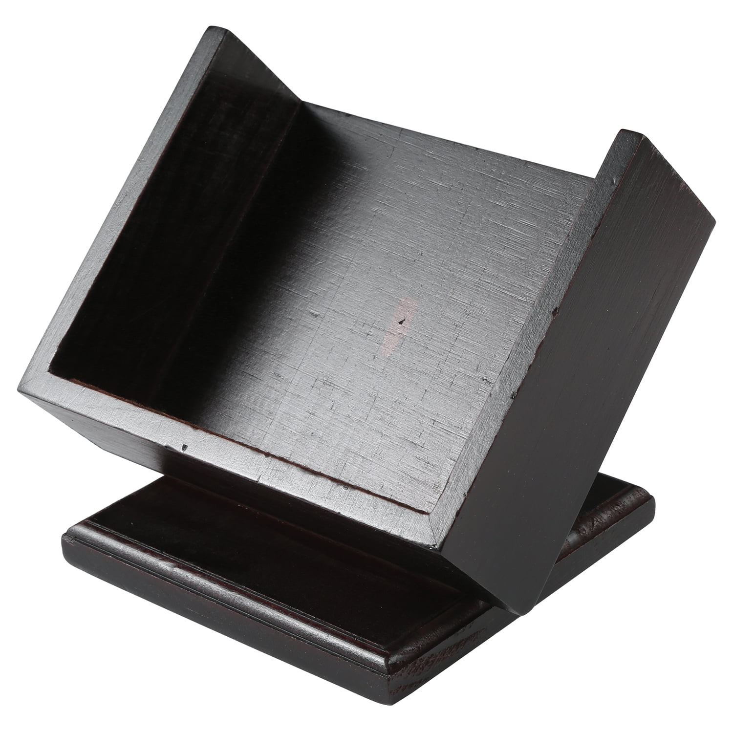 Dark Walnut Square Wooden Coaster Holder for 4" Coasters