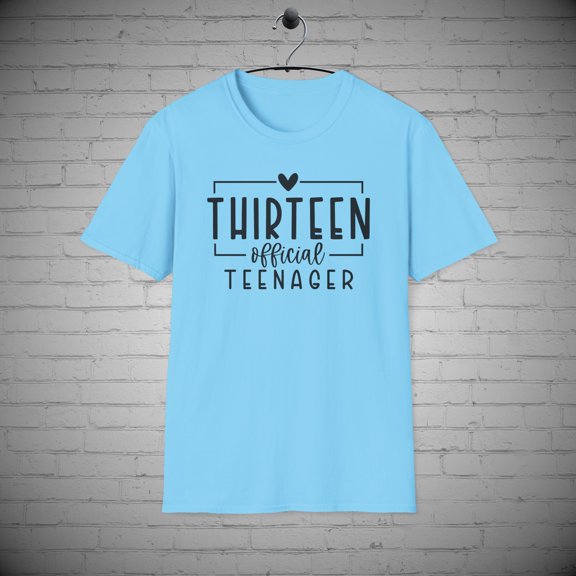 Thirteen Official Teenage T-shirt, 13th Birthday tee, Teenager Teen Gift