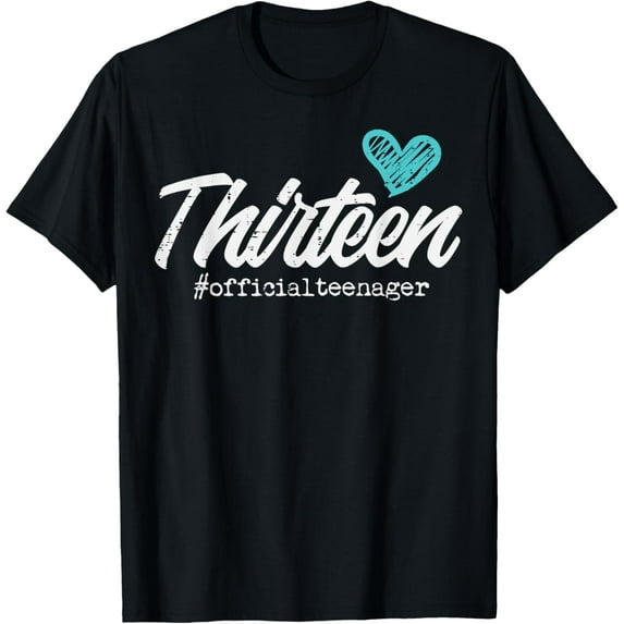 Thirteen Official Teenager Cute 13th Birthday Gift Girl Teen T-ShirtMen and women, Black T-shirt, size: Extra large