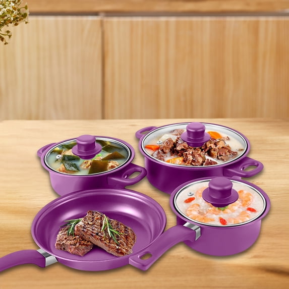 Thirteen Piece Cookware Set, Soup Pot Milk Pan Frying Pan Non-Stick Spatula Set, Maifan Stoneware Multi-Piece Set for Kitchen Cooking