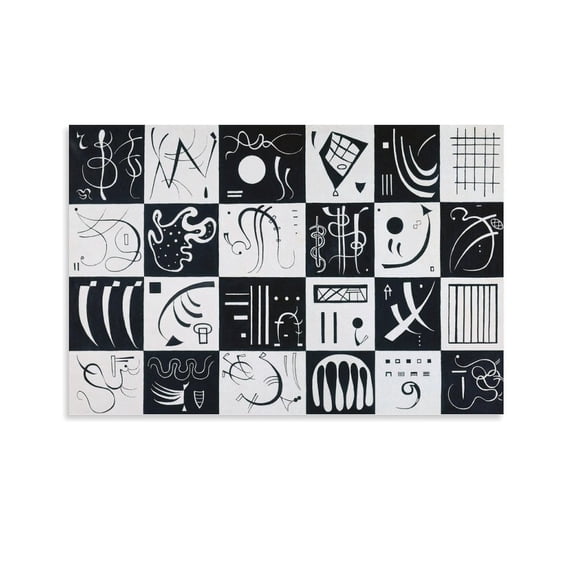 Thirty (1937) by Wassily Kandinsky Painting Poster Painting On Canvas Wall Art Poster Scroll Picture Print Living Room Walls Decor Home Posters 12x18inch(30x45cm)