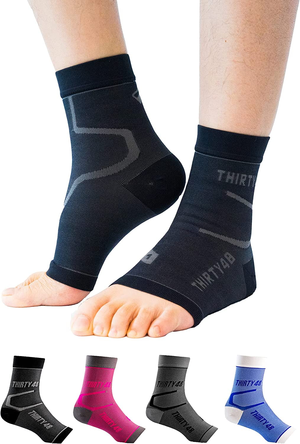 Thirty48 Plantar Fasciitis Compression Socks(1 or 2 Pairs), mmHg Foot ...