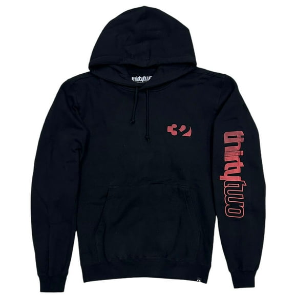 ThirtyTwo Men's Double Pullover Hoodie Sweatshirt (Small, Black/Red)