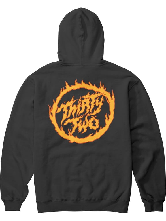 Youth Kids Flame Pullover Hoodie Sweatshirt (Medium, Black)