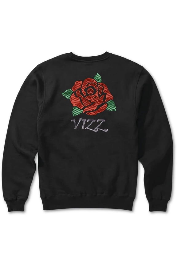 Men's Vizz Pullover Crewneck Sweatshirt (Medium, Black)