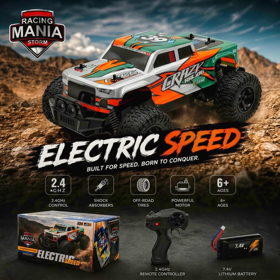 This 2.4GHz high-speed electric remote control monster truck is designed for exciting off-road adventures
