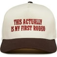 thumbnail image 1 of This Actually Is My First Rodeo Hat, Funny Embroidered Trucker Cap, Western Rodeo Baseball Hat, Cowboy Aesthetic Gift for Women or Men, 1 of 5