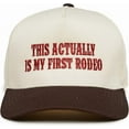 thumbnail image 1 of This Actually Is My First Rodeo Hat, Funny Embroidered Trucker Cap, Western Rodeo Baseball Hat, Cowboy Aesthetic Gift for Women or Men, 1 of 5