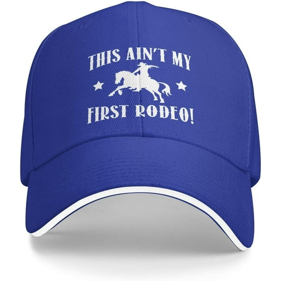 This Actually is My First Rodeo Trucker Hat Baseball Cap Funny Outdoor Travel Dad Caps