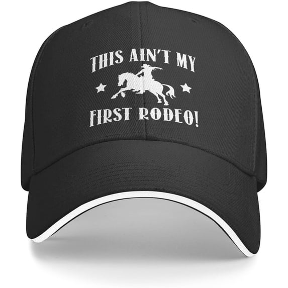 This Actually is My First Rodeo Trucker Hat Baseball Cap Funny Outdoor Travel Dad Caps