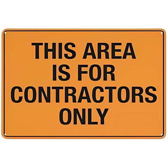 This Area is for Contractors Only Sign - 8"x12" Warning Sticker Security Outdoor Sign, Contractor Zone, Restricted Access