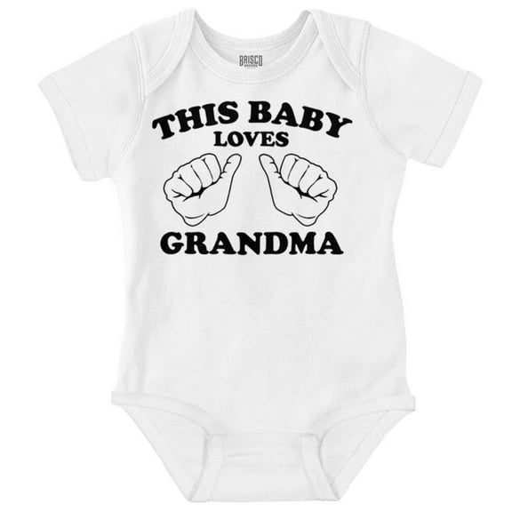 This Baby Loves Grandma Two Thumbs Romper Boys or Girls Infant Baby Brisco Brands NB
