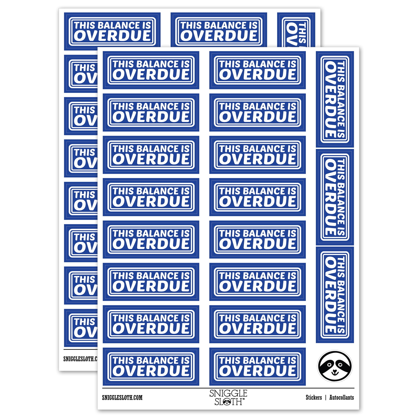 Overdue Bill Sticker This Balance is Overdue Billing Payment Sticker Set - Dark Blue - Gloss ...
