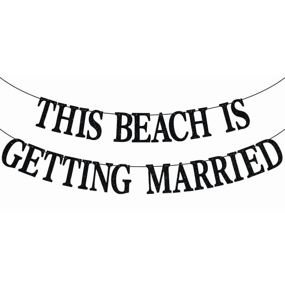 This Beach is Getting Married Banner, Just Married/Bride to Be, Funny Wedding/Engagement Party Decorations Supplies