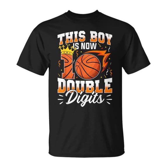 This Boy Double Digits Basketball 10 Year Old Boy Birthday TShirt