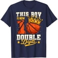 thumbnail image 1 of This Boy Double Digits Ten Basketball 10 Year Old Birthday Softstyle T-Shirt for Men Women Kids,Navy Color,Size YXS, 1 of 5