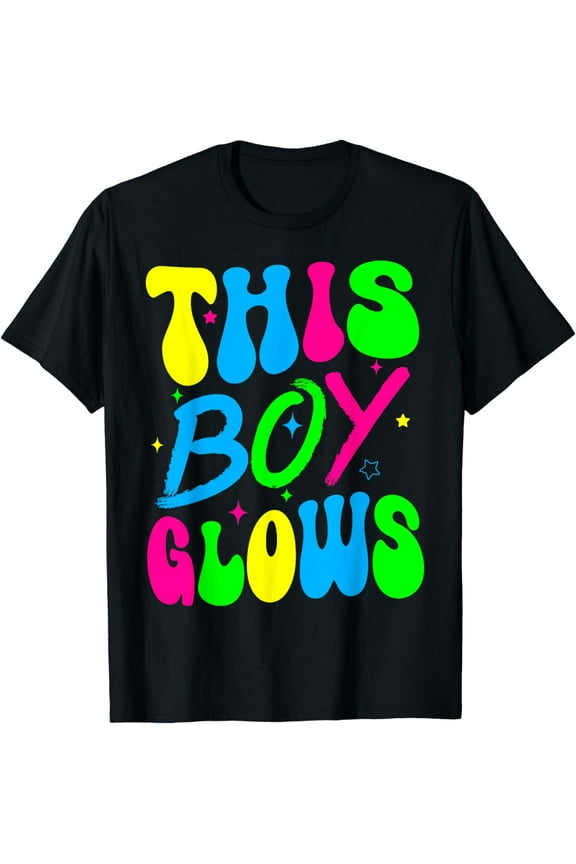 This Boy Glows Cute Boys Party Team Kids Boys Girls T-Shirt