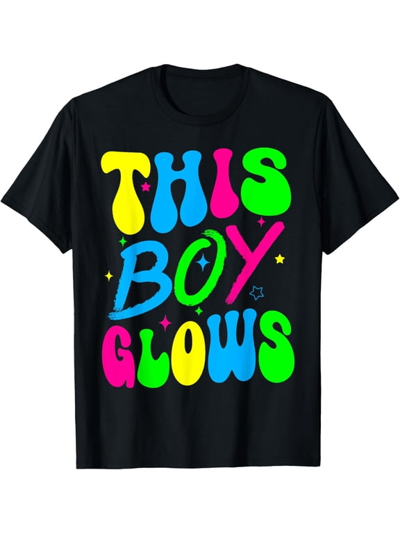 This Boy Glows Cute Boys Party Team Kids Boys Girls T-Shirt
