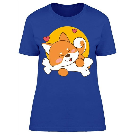 This Corgi Loves His Bone T-Shirt Women -Image by Shutterstock, Female Large