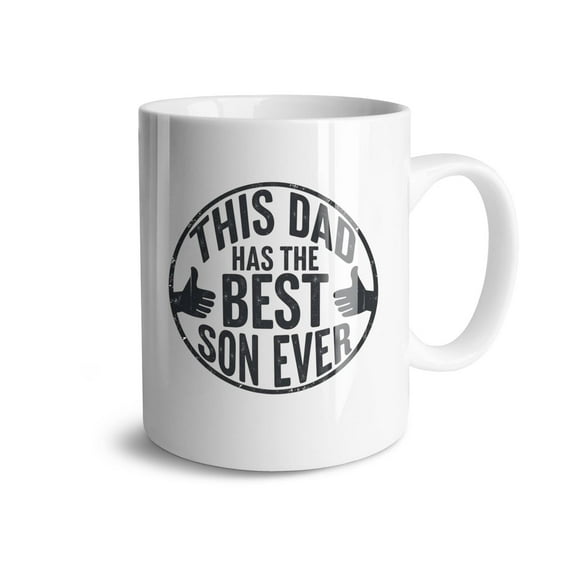 This Dad Has the Best Son Ever Coffee Mugs 15 OZ Sublimation Mugs,Double-sided Printing Ceramic Cups Ceramic Mugs for Coffee,Tea,Hot Cocoa