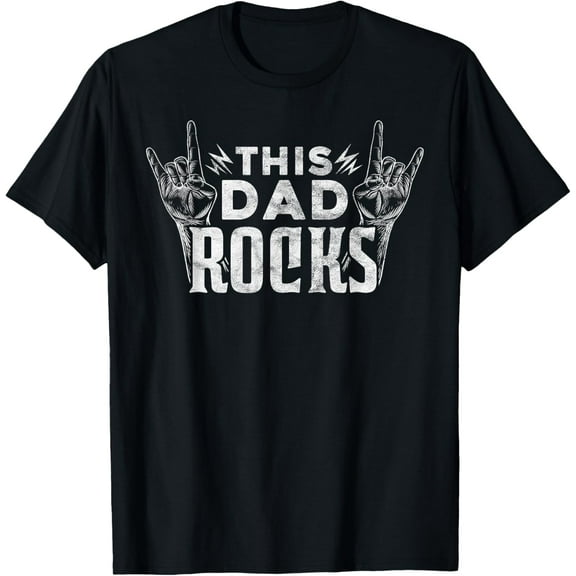 This Dad Rocks Rock n Roll Heavy Metal Fathers Day T-Shirt T-Shirt