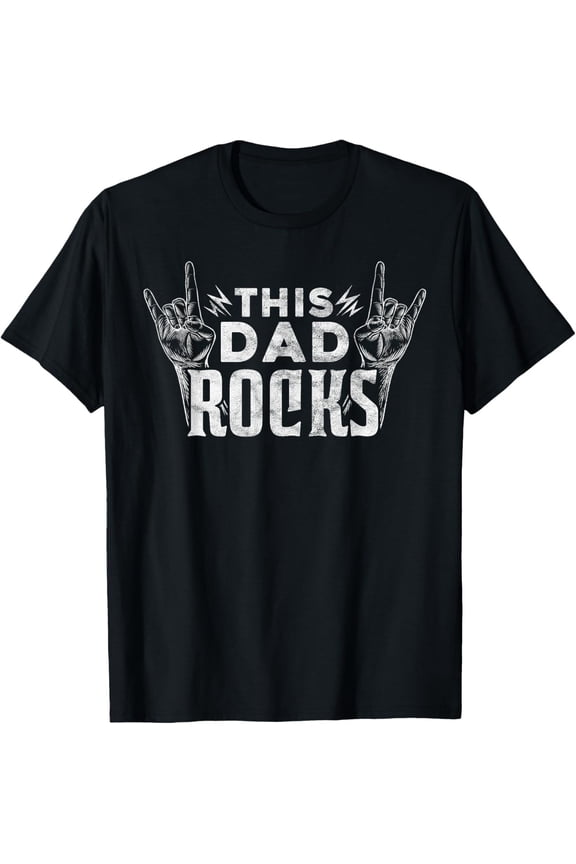 This Dad Rocks Rock n Roll Heavy Metal Fathers Day T-Shirt T-Shirt