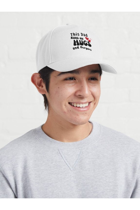 This Dad Runs on Hugs Baseball Cap, Father Love Graphic Design, Classic Everyday Hat Style